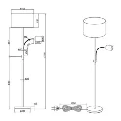 Trio Lampadaire Hotel I -EGLO || BRILLIANT || Trio Soldes Boutique 1000188862 191015 12365600226 DETAILS P000000001000188862