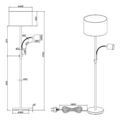 Trio Lampadaire Hotel I -EGLO || BRILLIANT || Trio Soldes Boutique 1000188863 191015 12365700229 DETAILS P000000001000188863