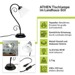 Lampe De Table ATHEN -EGLO || BRILLIANT || Trio Soldes Boutique 4e1e7c412783430a91ccd922a90da05a