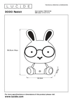 DODO Rabbit - Lampe De Table -EGLO || BRILLIANT || Trio Soldes Boutique 625175226e71438c884ae02329ef17b0