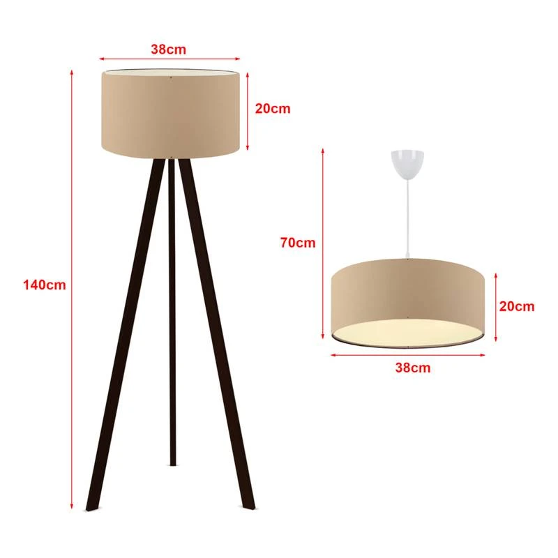Set De 2 Luminaires Scunthorpe E27 Beige 6 Set De 2 Luminaires Scunthorpe E27 Beige – Image 4