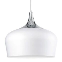 EGLO Suspension Obregon -EGLO || BRILLIANT || Trio Soldes Boutique pendelleuchte obregon stahl 1 flammig weiss chrom 4576836