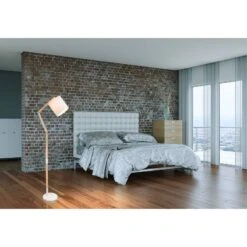Lampadaire Mattis -EGLO || BRILLIANT || Trio Soldes Boutique stehleuchte mattis webstoff eiche massiv 1 flammig eiche weiss 4740808